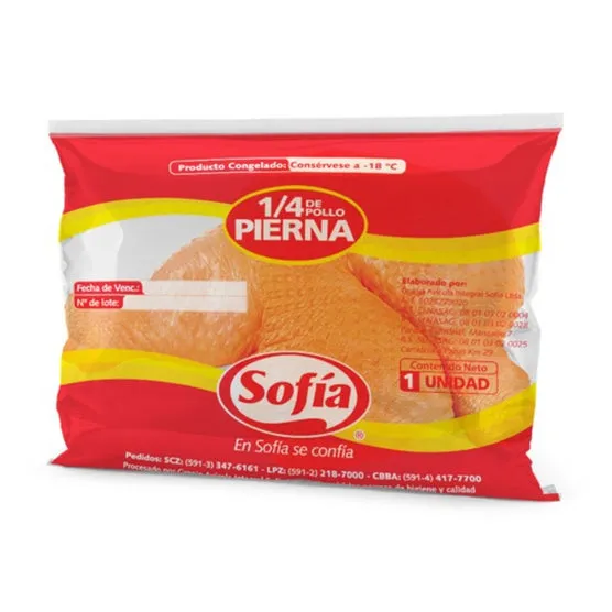 Cuarto De Pollo Sofía Pierna Congelada En Bolsa