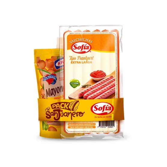 Pack San Juan Sofía Salchichas Frankfurt Con Salsa