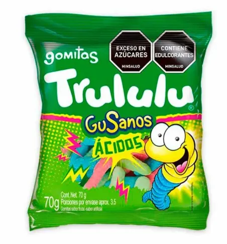 [SUP-1733] Gomas Trululu Gusanos Acidos 70g