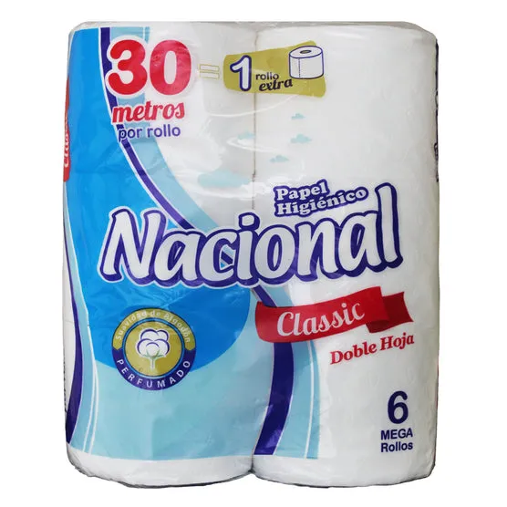 Nacional Papel Higienico Dh Classic Celeste X 6 Unidades 
