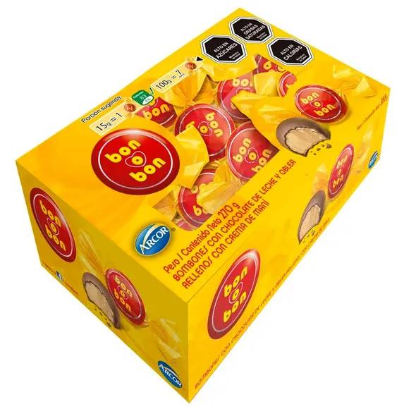 Arcor Bon O Bon Paquete Chocolate Con Leche X 270G 