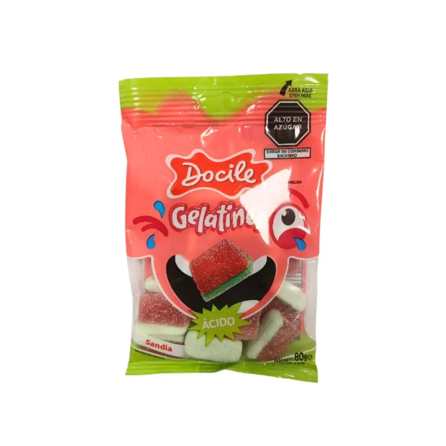 Gomitas Docile Gelatines Sandia Ácida X 80G 