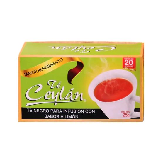 Té Ceylan Negro Sabor Limón X 20 Bolsitas 
