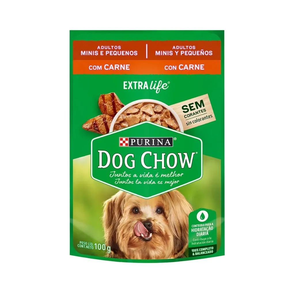 Alimento Dog Chow adulto carne 100 gr