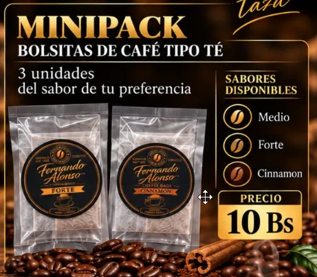 Fernando Alonzo MINIPACK BOLSITAS DE CAFÉ TIPO TÉ 3 unidades