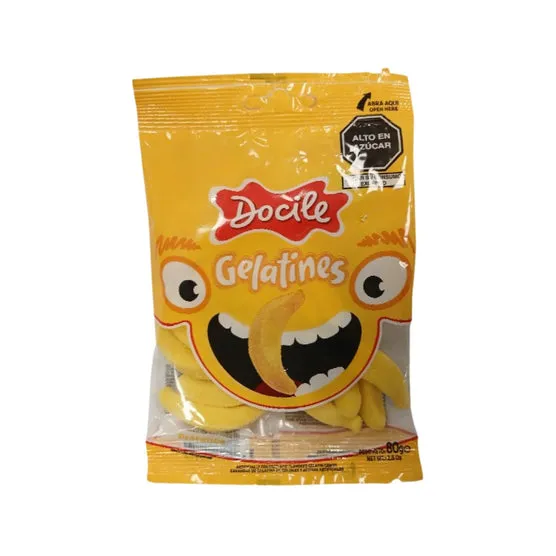 Gomitas Docile Gelatines Plátanos X 80G 