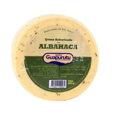 QUESOS GUAPURUTU Queso con Albahaca 500 gr  