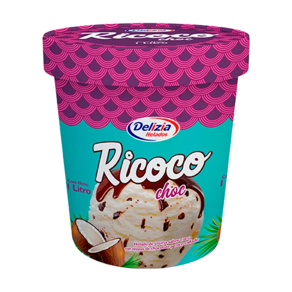 Ricoco 1L Helado de crema sabor coco Delicia