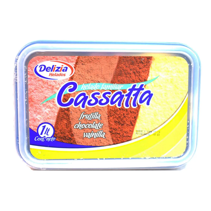 Delizia Helado Cassata Frutilla Chocolate Vainilla X 1 L